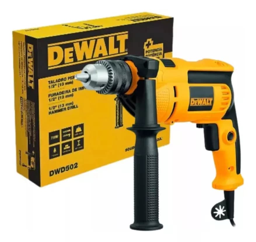 Furadeira De Impacto 13mm 750w Dewalt Dwd502 Com Velocidade Variável E Reversível Amarelo/preto 220v 50hz/60hz 2