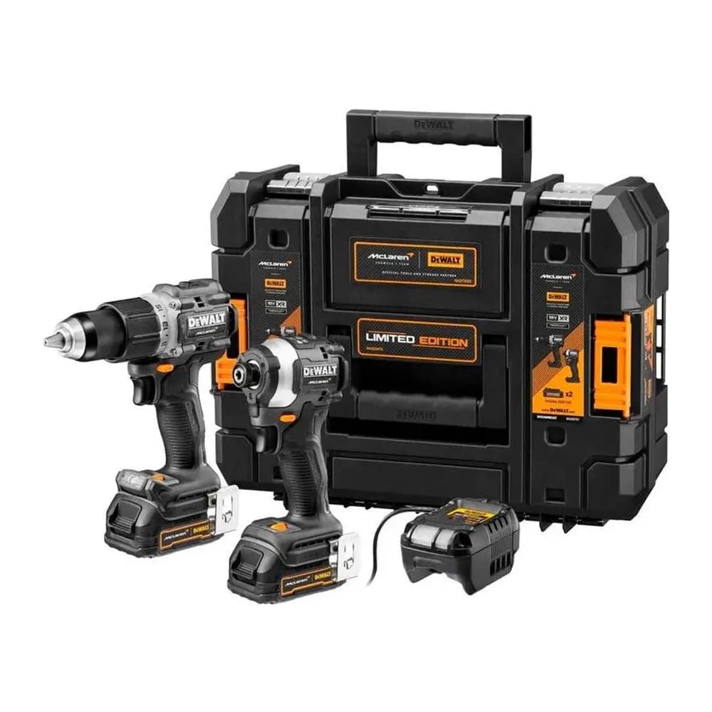 Parafusadeira e Furadeira 13MM Dewalt X Mclaren + Parafusadeira de Impacto 6,35 Mm DCK200ME2GT Edição Limitada Amarelo 127/220V 50HZ/60HZ