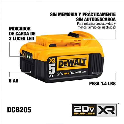 Bateria Íon De Lítio 5ah 20v Dewalt Dcb205 6