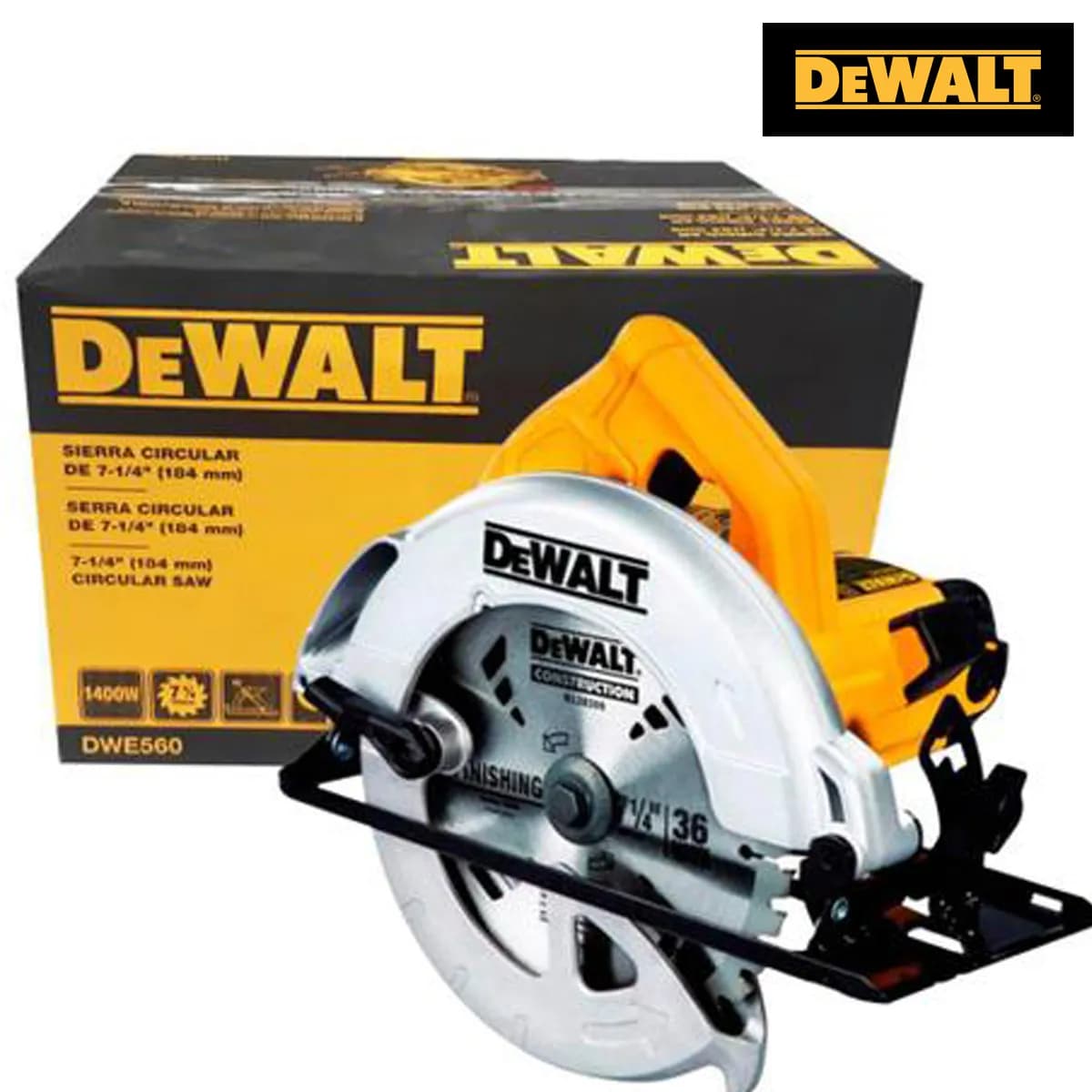Serra Circular 7-1/4 Dewalt Modelo Dwe560 Disco De 24 Dentes Potência De 1400w Amarelo 127v 4