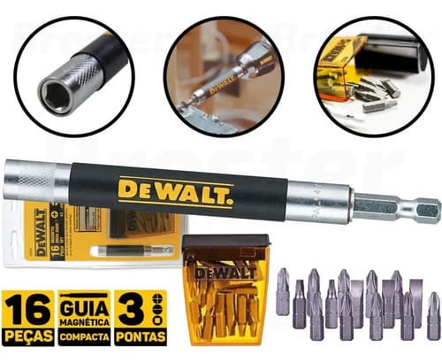 Kit Para Parafusar Com Guia Magnética 16 Peças Dewalt Dw2053 5