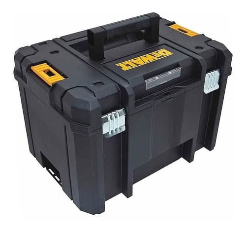 Caixa Organizadora De Ferramentas Dewalt Modelo Dwst17806 Com Bandeja Removível 28l Preto 6