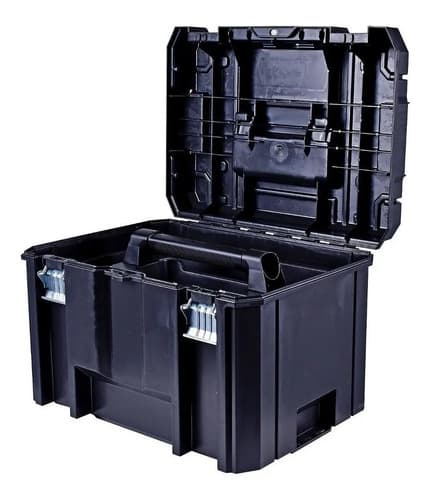Caixa Organizadora De Ferramentas Dewalt Modelo Dwst17806 Com Bandeja Removível 28l Preto 7