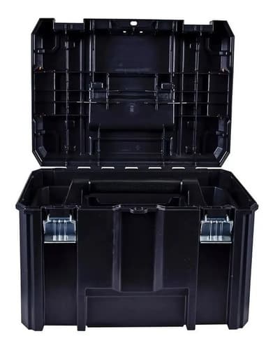 Caixa Organizadora De Ferramentas Dewalt Modelo Dwst17806 Com Bandeja Removível 28l Preto 8