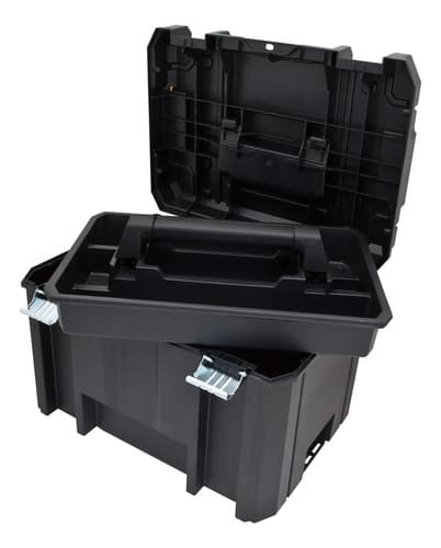 Caixa Organizadora De Ferramentas Dewalt Modelo Dwst17806 Com Bandeja Removível 28l Preto 9