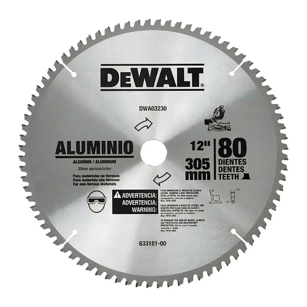 Disco de Serra Circular de 12 para Alumínio 80 T Dewalt