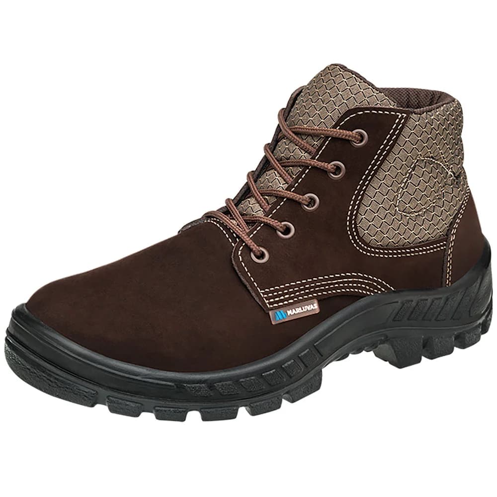 50B26-CB-BP, 43 BOTA C/ CADARCO BICO PLASTICO COURO NOBUCK CAFE 15/17 NEW PRIME SALTO NUBUCK