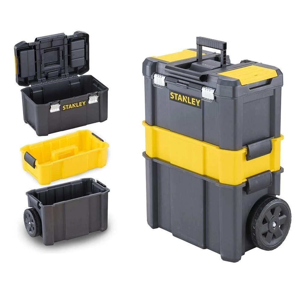 Caixa De Ferramentas De Plástico Stanley Stst18631 Com Rodas 62,3 Cm X 28 Cm Preta Preto 2