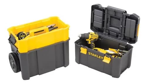 Caixa De Ferramentas De Plástico Stanley Stst18631 Com Rodas 62,3 Cm X 28 Cm Preta Preto 7