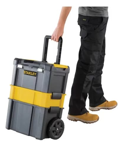 Caixa De Ferramentas De Plástico Stanley Stst18631 Com Rodas 62,3 Cm X 28 Cm Preta Preto 8