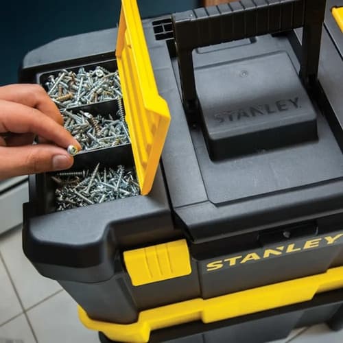 Caixa De Ferramentas De Plástico Stanley Stst18631 Com Rodas 62,3 Cm X 28 Cm Preta Preto 9