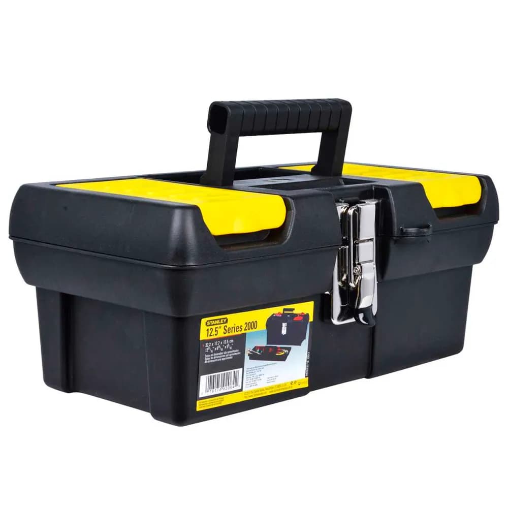 Caixa De Ferramentas Millenium 12,5 Stanley, Modelo 013013s, Caixa Fabricada Em Polipropileno Com Fechos Em Metal Niquelado E Bandeja Organizadora, Capacidade De 50kg Preto 2
