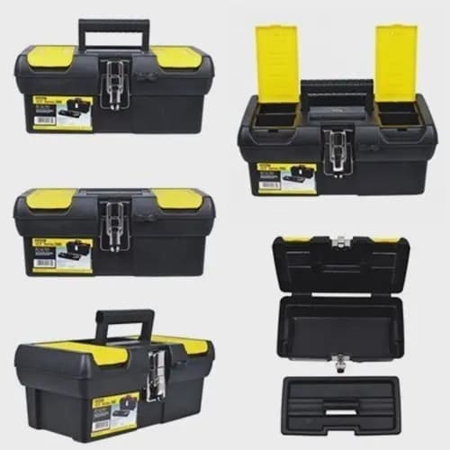 Caixa De Ferramentas Millenium 12,5 Stanley, Modelo 013013s, Caixa Fabricada Em Polipropileno Com Fechos Em Metal Niquelado E Bandeja Organizadora, Capacidade De 50kg Preto 6