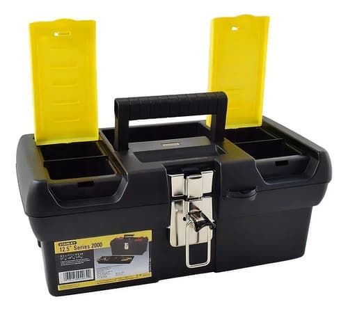 Caixa De Ferramentas Millenium 12,5 Stanley, Modelo 013013s, Caixa Fabricada Em Polipropileno Com Fechos Em Metal Niquelado E Bandeja Organizadora, Capacidade De 50kg Preto 8