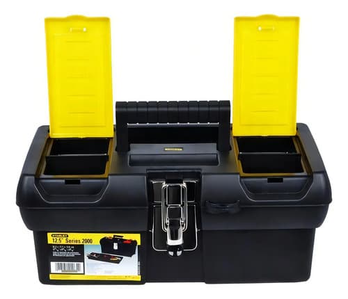 Caixa De Ferramentas Millenium 12,5 Stanley, Modelo 013013s, Caixa Fabricada Em Polipropileno Com Fechos Em Metal Niquelado E Bandeja Organizadora, Capacidade De 50kg Preto 11