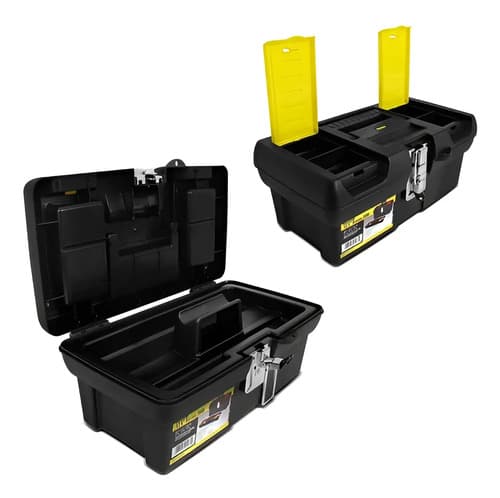 Caixa De Ferramentas Millenium 12,5 Stanley, Modelo 013013s, Caixa Fabricada Em Polipropileno Com Fechos Em Metal Niquelado E Bandeja Organizadora, Capacidade De 50kg Preto 14