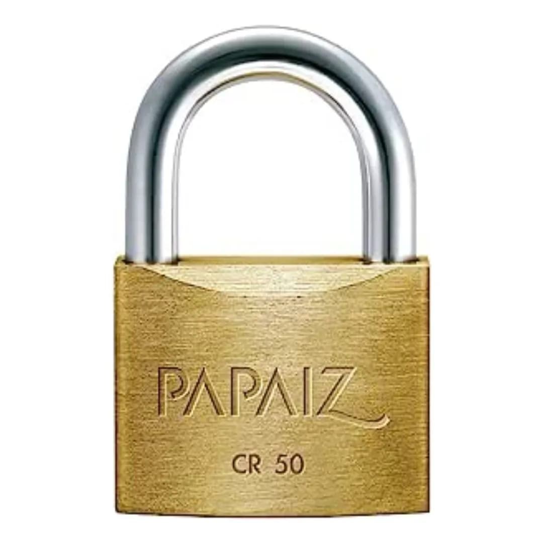 Cadeado Em Latão De Cr50 Com 2 Chaves Linha Clássica Papaiz Cor Dourado