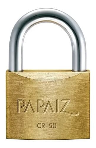Cadeado Em Latão De Cr50 Com 2 Chaves Linha Clássica Papaiz Cor Dourado 3