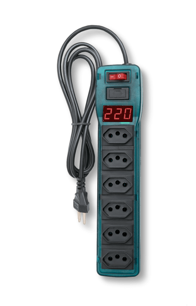 Régua Elétrica Medidor De Voltagem Profissional Cor Azul 127/220v