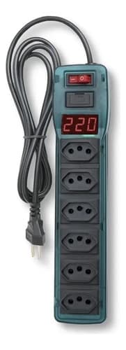 Régua Elétrica Medidor De Voltagem Profissional Cor Azul 127/220v 3