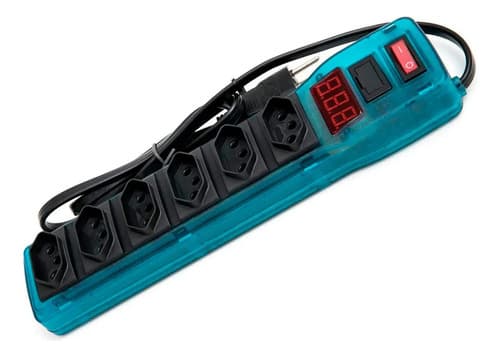 Régua Elétrica Medidor De Voltagem Profissional Cor Azul 127/220v 5