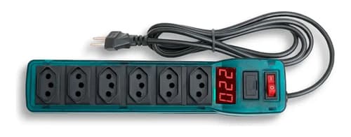 Régua Elétrica Medidor De Voltagem Profissional Cor Azul 127/220v 7
