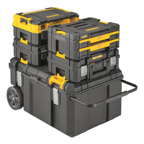 Caixa De Ferramentas Contractor Dewalt Modelo Dwst17871 Organizador Empilhável Capacidade De 50kg Preto 9