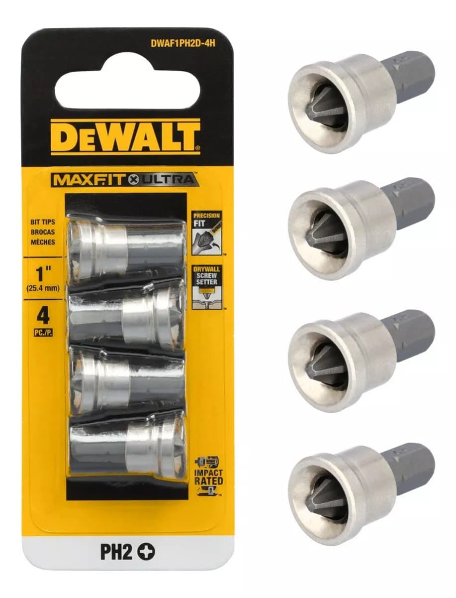 Kit 4 Bits Ponteira Drywall C/ Limitador Dwaff1ph2 Dewalt