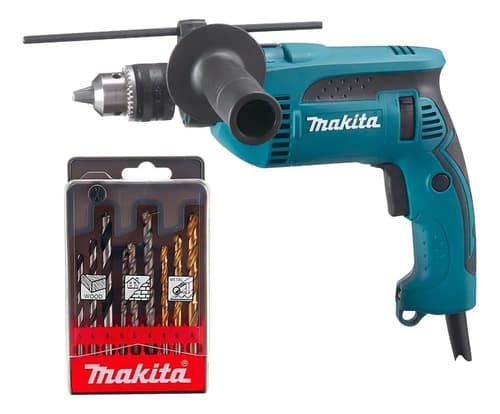 Furadeira Martelete Parafusadeira Elétrica De 13mm Makita Hp1640x2 680w + Accesorio Azul-turquesa 220v 7
