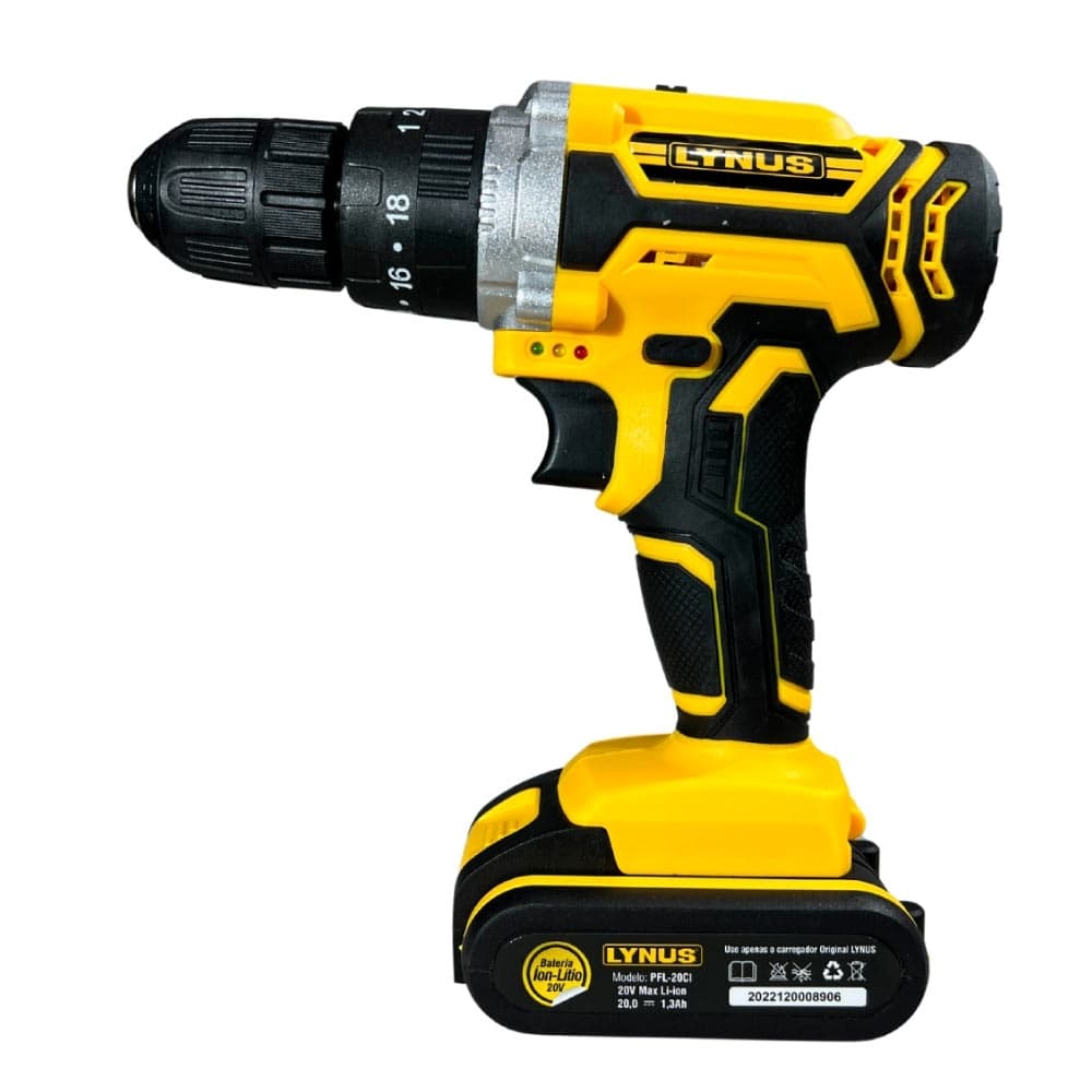 PARAFUSADEIRA FURADEIRA 20 V COM IMPACTO E MALETA FONTE BIVOLT PFL-20CI