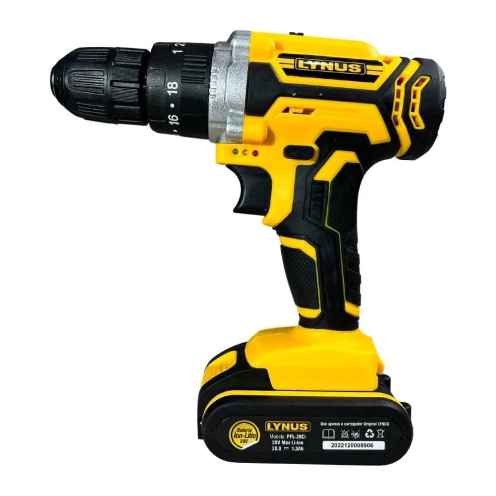 PARAFUSADEIRA FURADEIRA 20 V COM IMPACTO E MALETA FONTE BIVOLT PFL-20CI